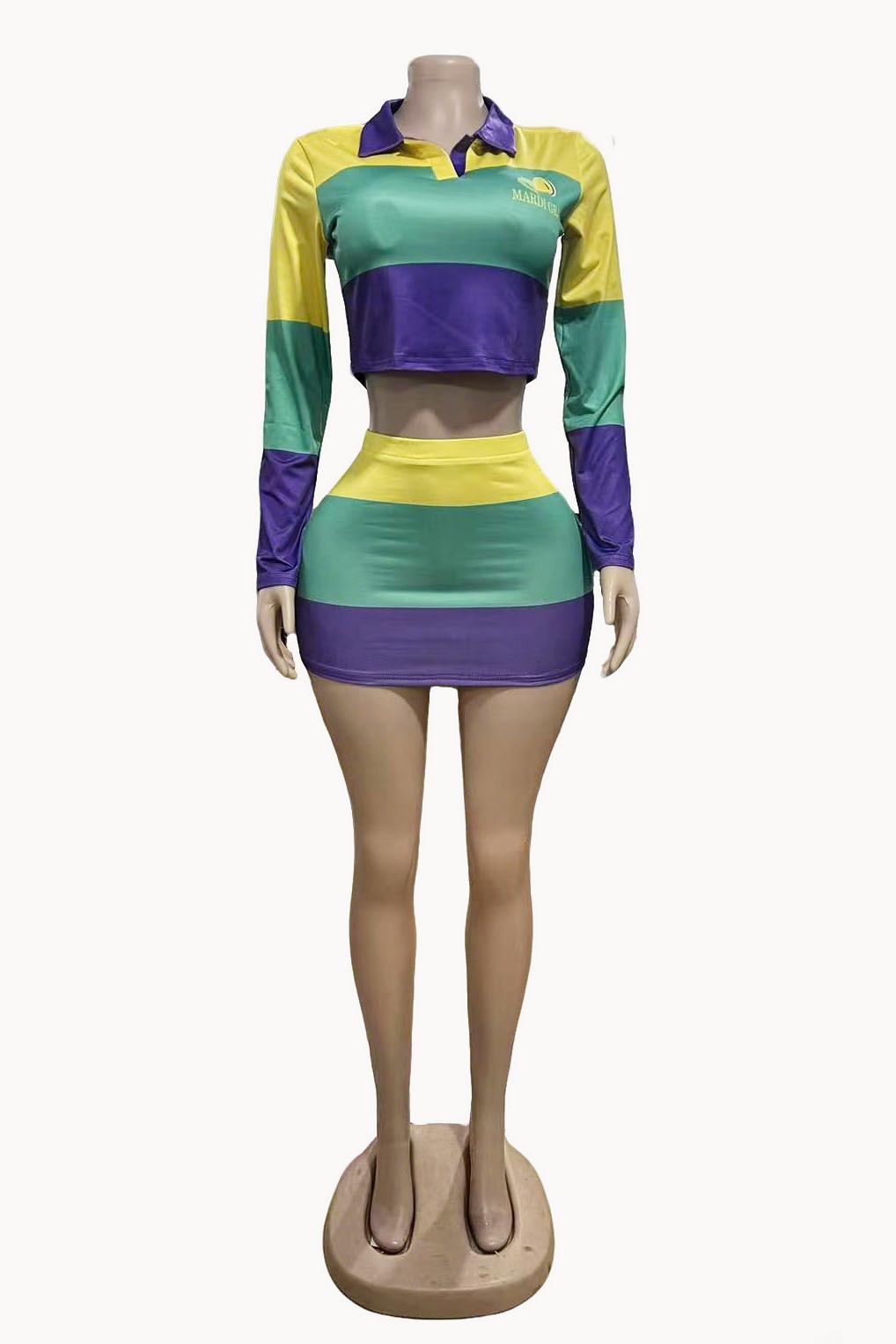 Vibrant Colorblock Sportswear Set