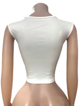 Unique Cut-Out Graphic Crop Top