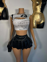 Unique Cut-Out Graphic Crop Top