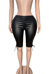 Faux Leather Cropped Pants