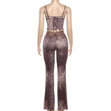 Animal Print Lace Sleepwear Set