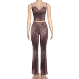 Animal Print Lace Sleepwear Set