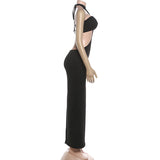 Black Cut-Out Maxi Dress