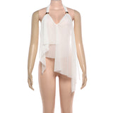 Elegant Halter Top with Gold Accent