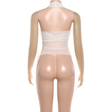 Elegant Halter Top with Gold Accent