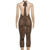 Leopard Print Halter Jumpsuit