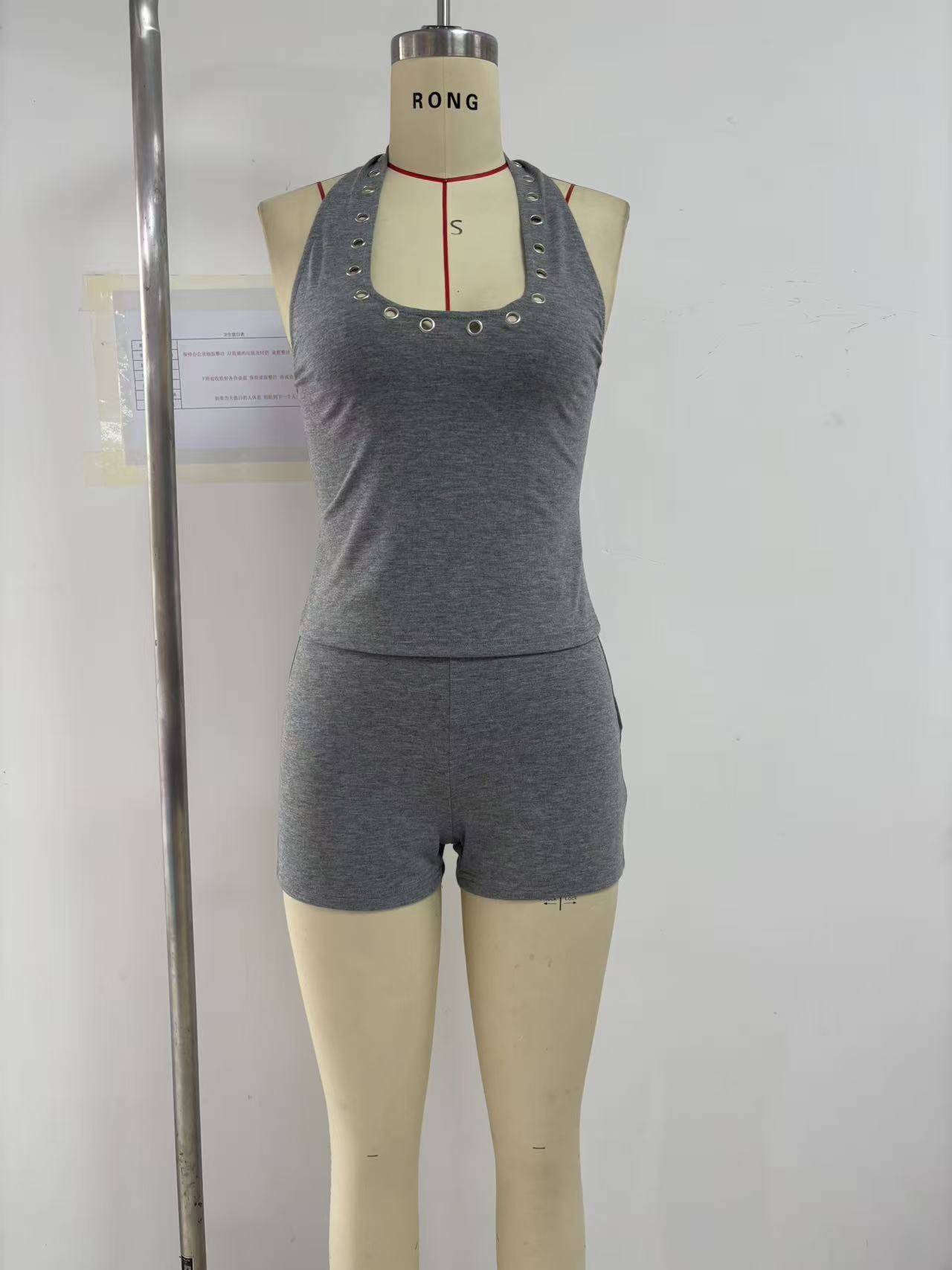 Grommet-Detail Sleeveless Top