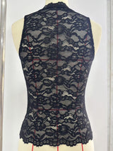 Lace Sleeveless Top with High Neck