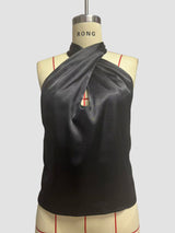 Sleek Black Halter Top