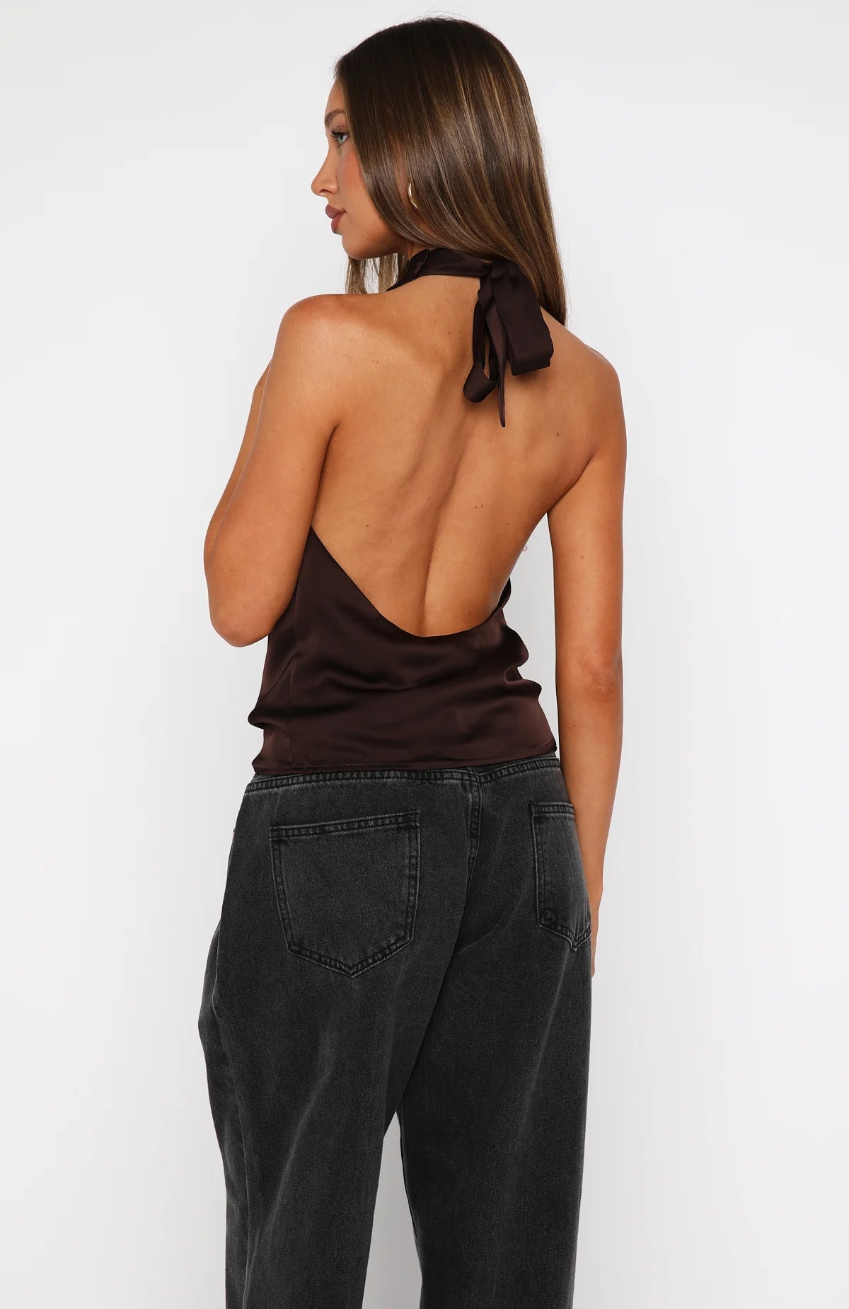 Sleek Black Halter Top