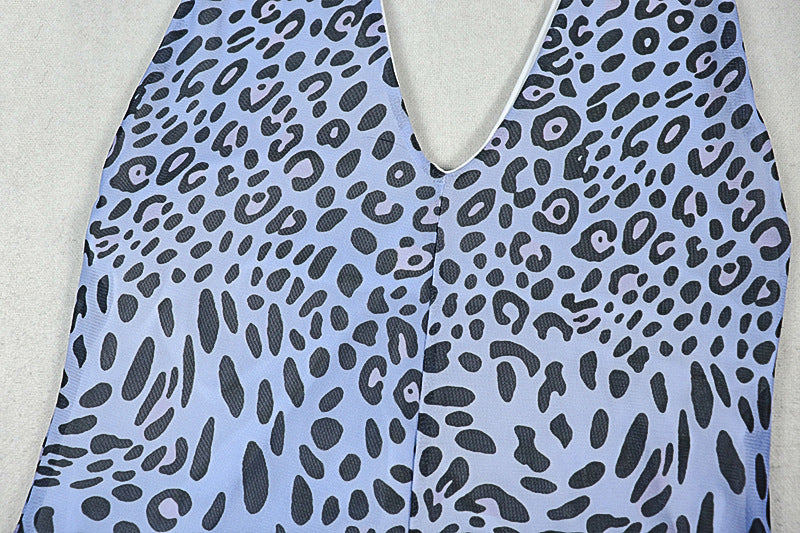 Leopard Print Mesh Jumpsuit