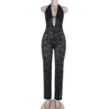 Halter Jumpsuit with Cutout Detail