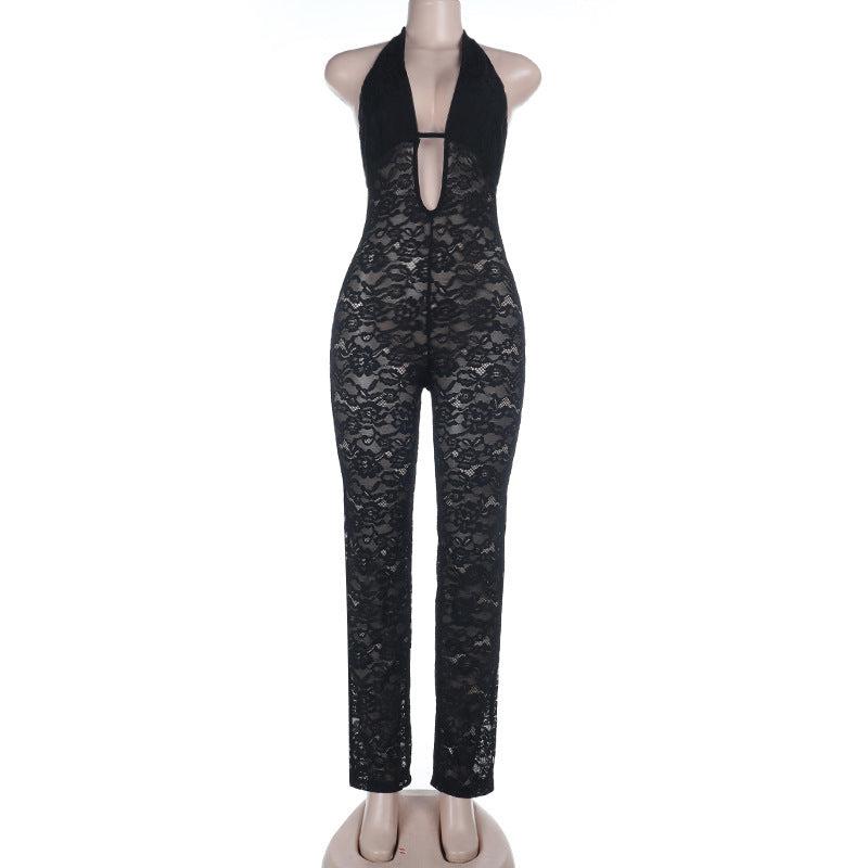 Halter Jumpsuit with Cutout Detail