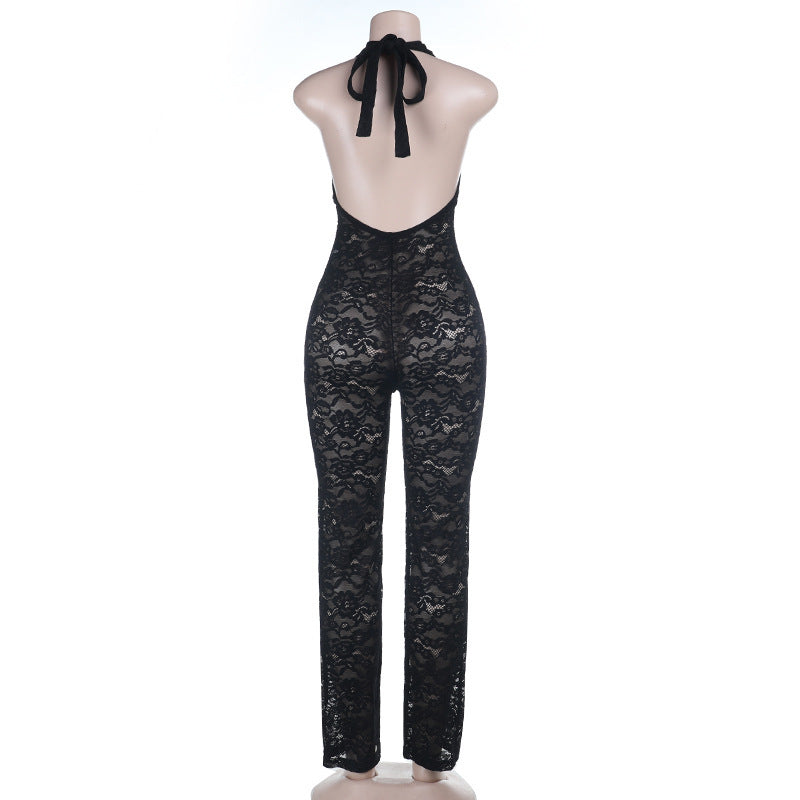 Halter Jumpsuit with Cutout Detail