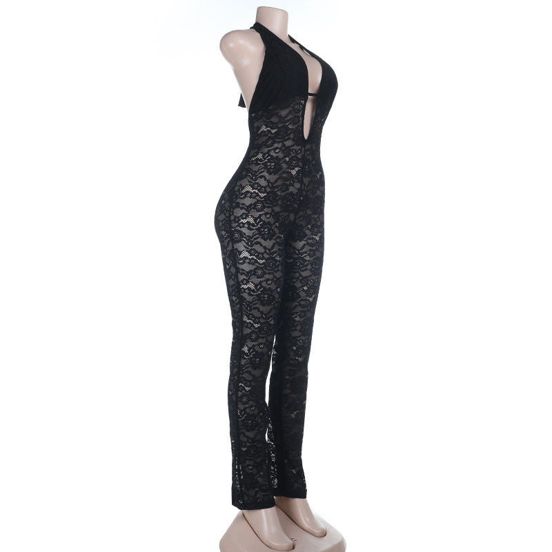 Halter Jumpsuit with Cutout Detail