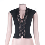 Black Lace Sleeveless Top