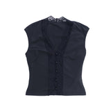 Black Lace Sleeveless Top
