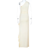 One-Shoulder Ruffle Maxi Dress