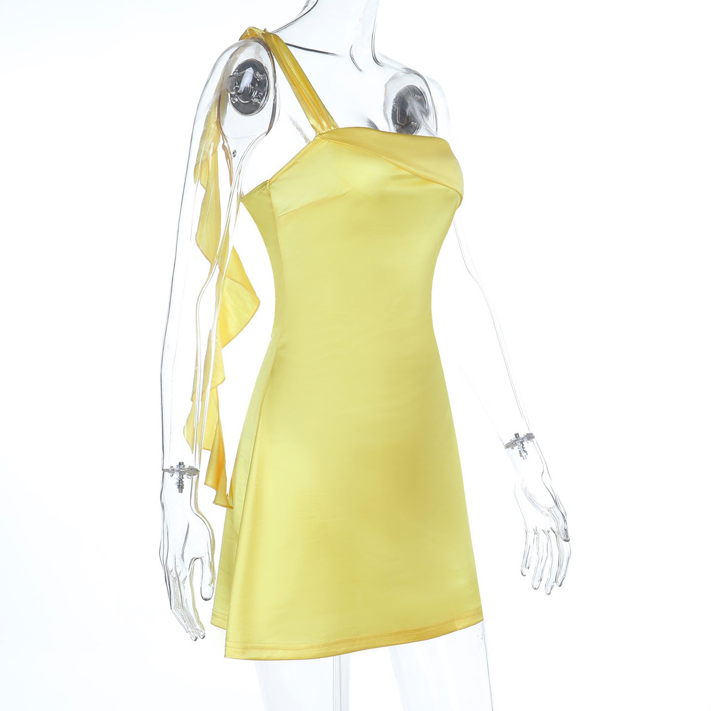 Sleeveless Mini Dress with Ruffle Hem