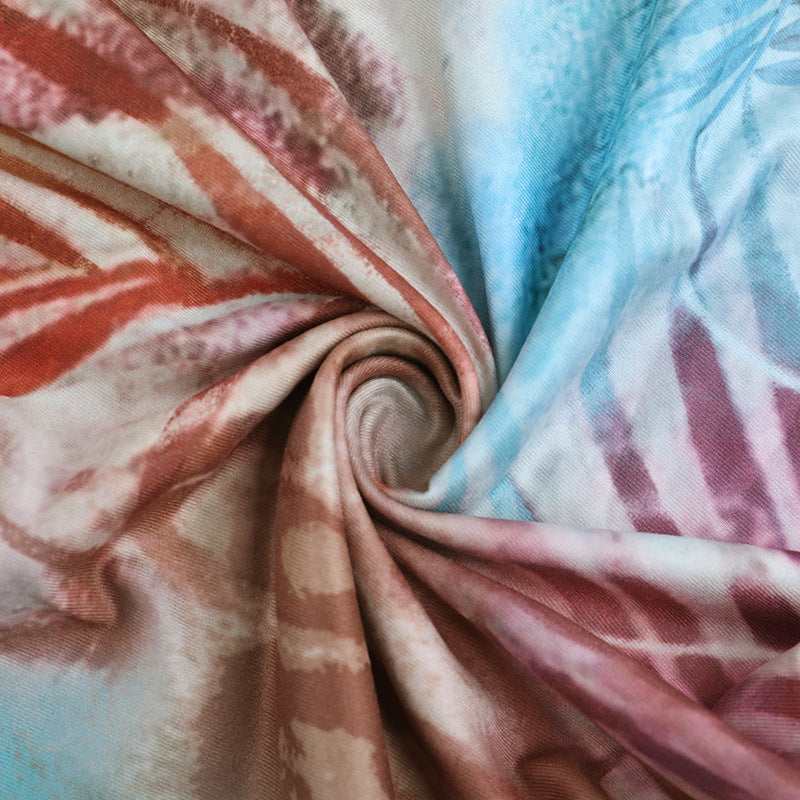 Tropical Tie-Dye Halter Mini Dress