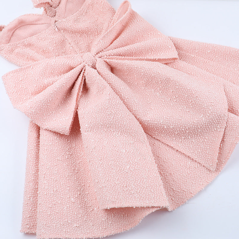 Sparkling Halter Neck Mini Dress with Flared Skirt