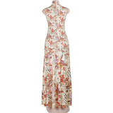 Floral Sleeveless Dress with Side Slit