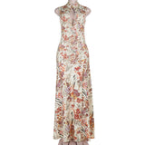 Floral Sleeveless Dress with Side Slit