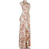 Floral Sleeveless Dress with Side Slit