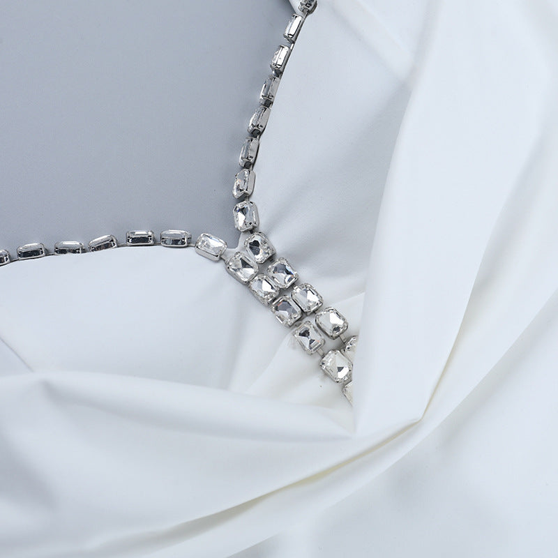 Mini Dress with Embellished Neckline
