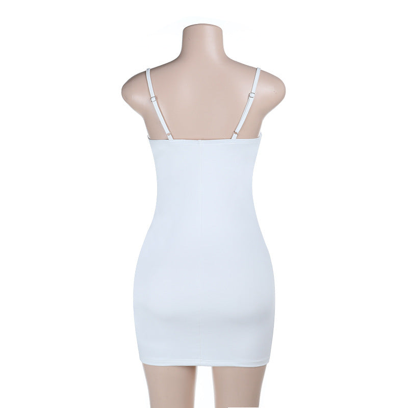Mini Dress with Embellished Neckline