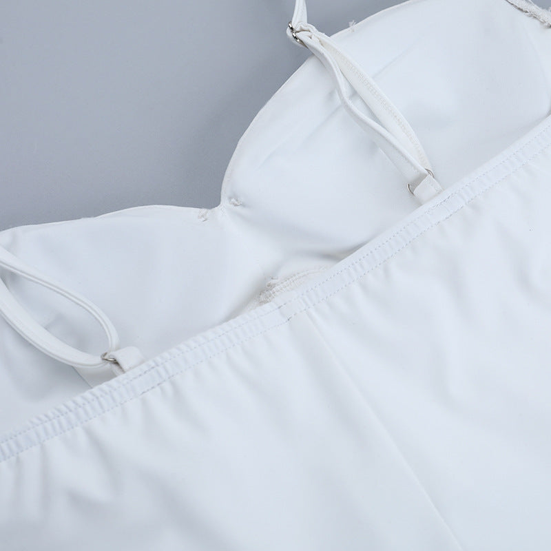 Mini Dress with Embellished Neckline