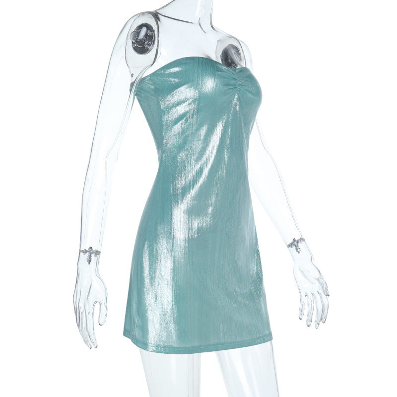 Shimmering Strapless Mini Dress