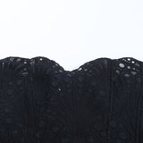 Black Lace Strapless Bodycon Dress