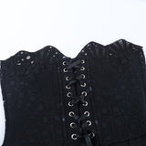 Black Lace Strapless Bodycon Dress