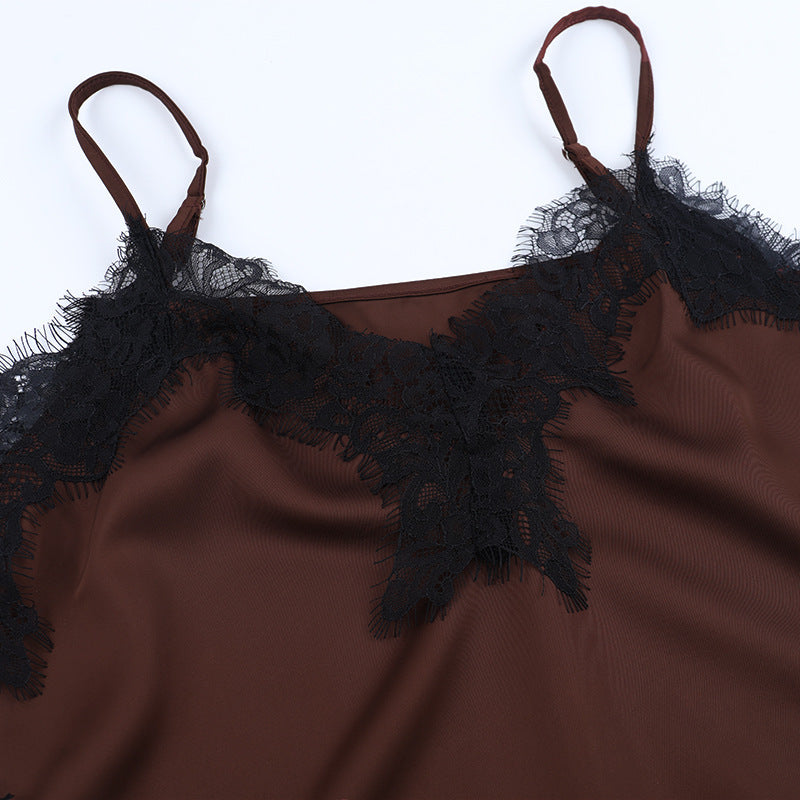 Camisole with Black Lace Trim