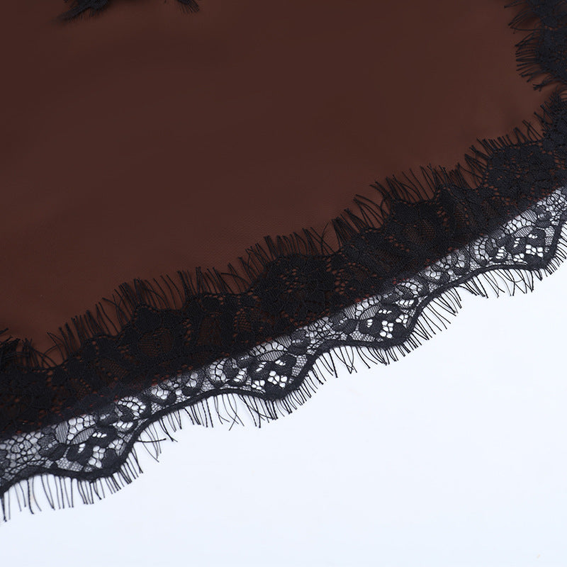 Camisole with Black Lace Trim