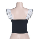 Ruffled Off-Shoulder Top with Corset Detail