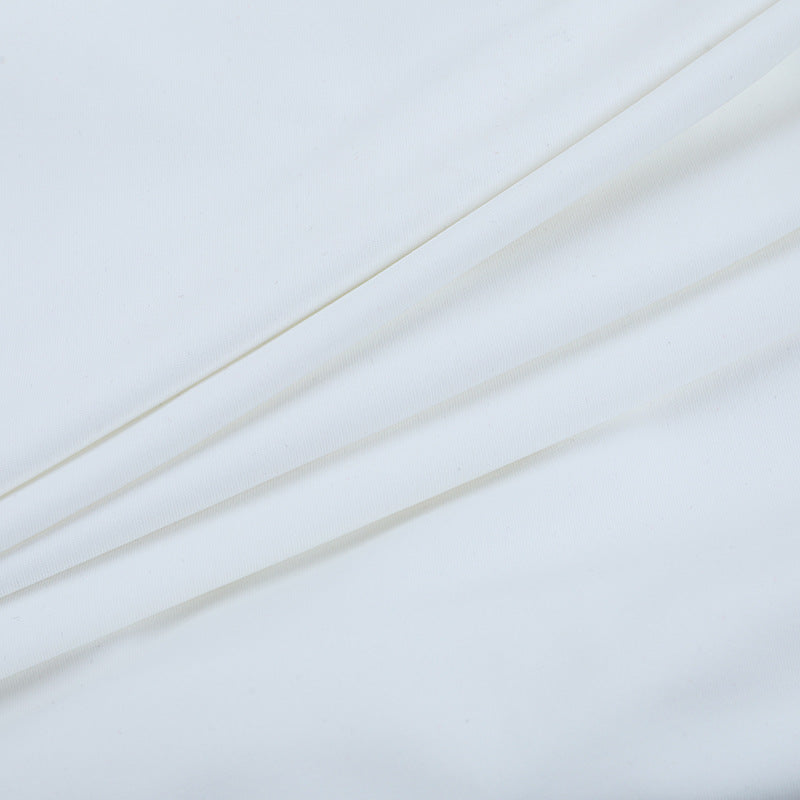 White Bodycon Dress with Ruched Detail