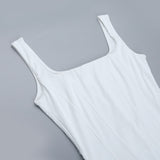 White Bodycon Dress with Ruched Detail