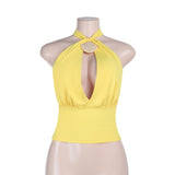 Halter Neck Crop Top with Accent