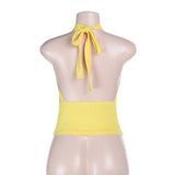 Halter Neck Crop Top with Accent