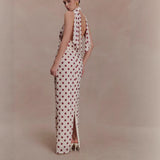 Polka Dot Halter Maxi Dress