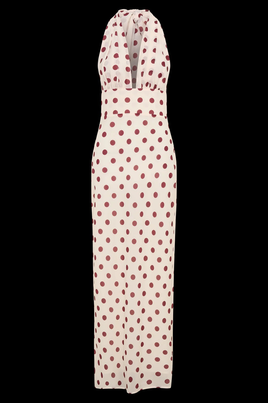 Polka Dot Halter Maxi Dress