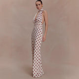 Polka Dot Halter Maxi Dress