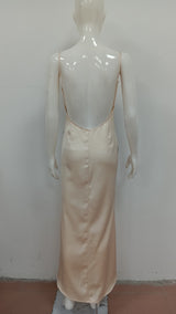 Evening Gown with Black Lace Detailing
