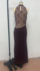 Elegant Black Lace Evening Gown