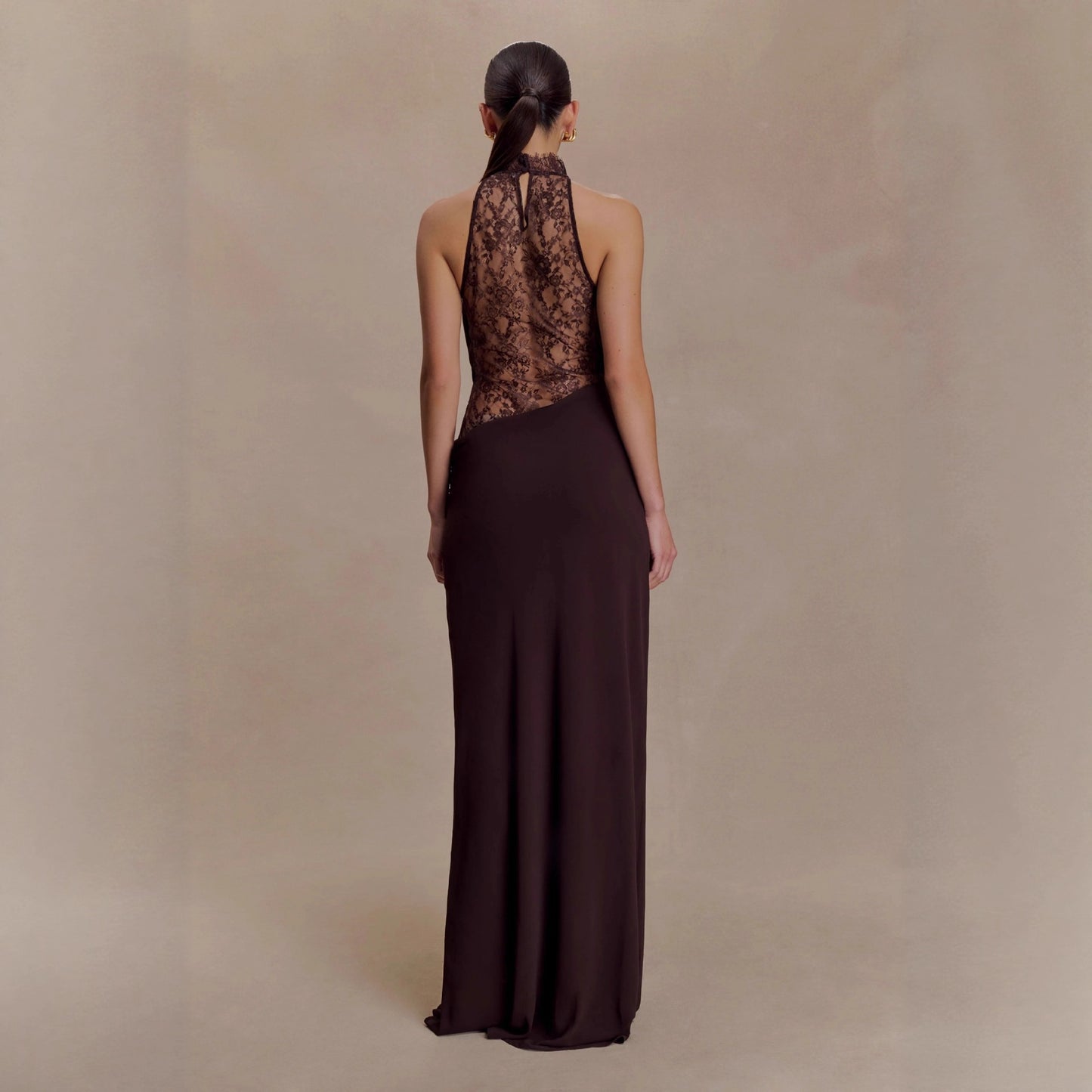 Elegant Black Lace Evening Gown
