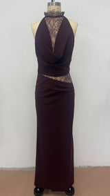 Elegant Black Lace Evening Gown