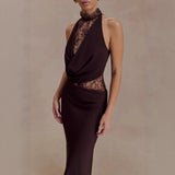 Elegant Black Lace Evening Gown