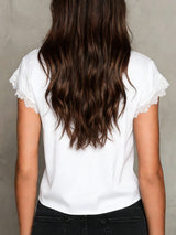 Black Top with Lace Detailing & Tie Front